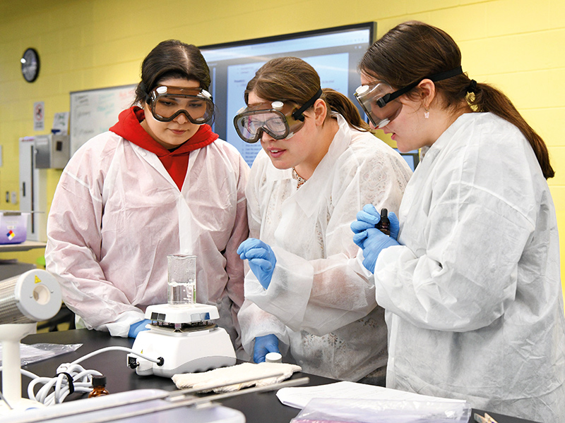 students in science lab