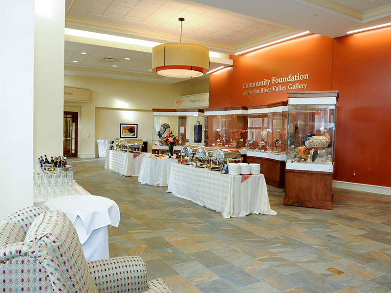 Welcome Center Atrium with Buffet Tables
